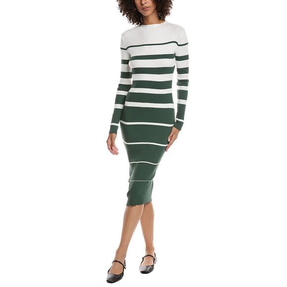 Lyra & Co Dresses & Skirts - Lyra & Co Womens  Ribbed Midi Dress, Green